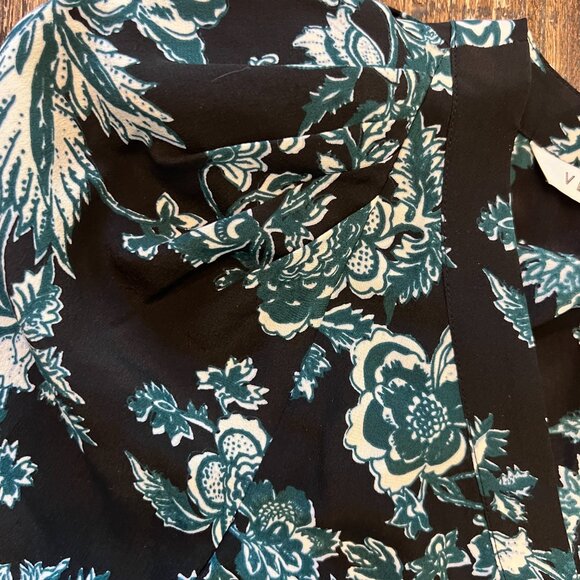 Veronica Beard Kent Silk Midi Dress Black Green Floral Size 6 - Picture 8 of 10